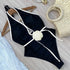 New One Piece Floral Halter Bandage Swimsuit-Women's Bathing Suit